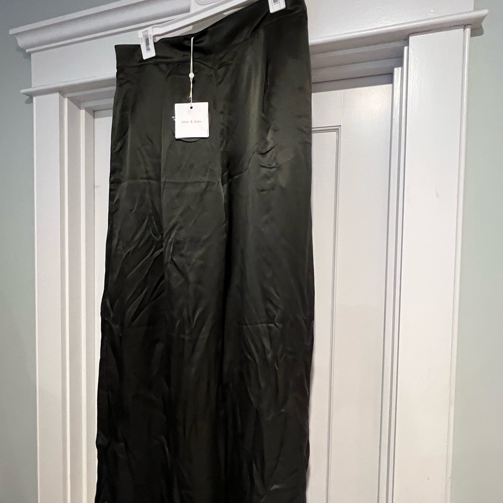 Sass & Bide Forever Now Pant - 100% Silk - Olive Green - Sz. 14 - NWT - Picture 9 of 15